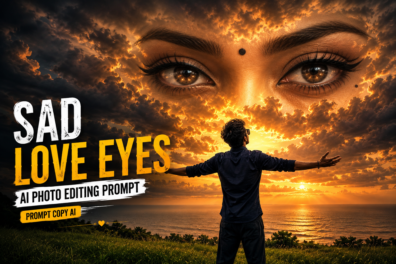Sad Love Eyes AI Photo Editing Prompt